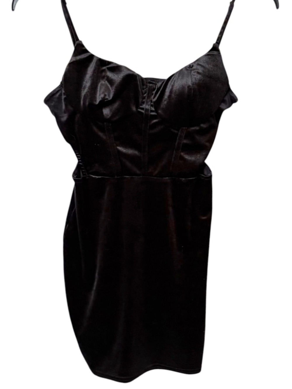 Privy Black Satin Corset Mini Dress